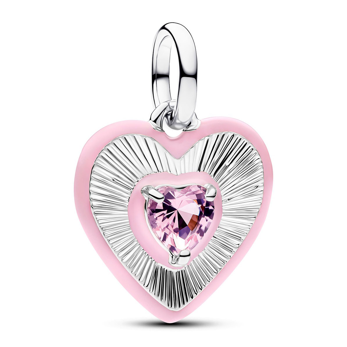 Pandora ME hopea Pinkki sydän riipushela 794409C01