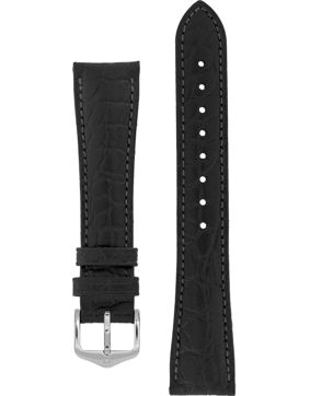 Hirsch Aristocrat musta nahkaranneke 038 28 0 50