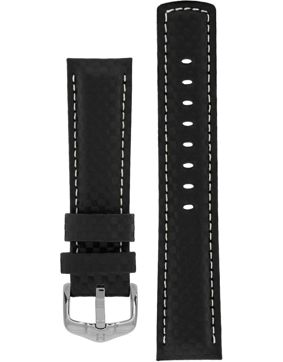 Hirsch Carbon musta nahkaranneke 025 92 0 50