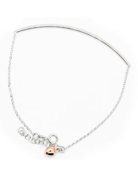 Hopeinen nilkkaketju sydämellä NK44/25