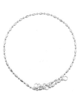 Hopeinen nilkkaketju oliivi/pallo NK37/25