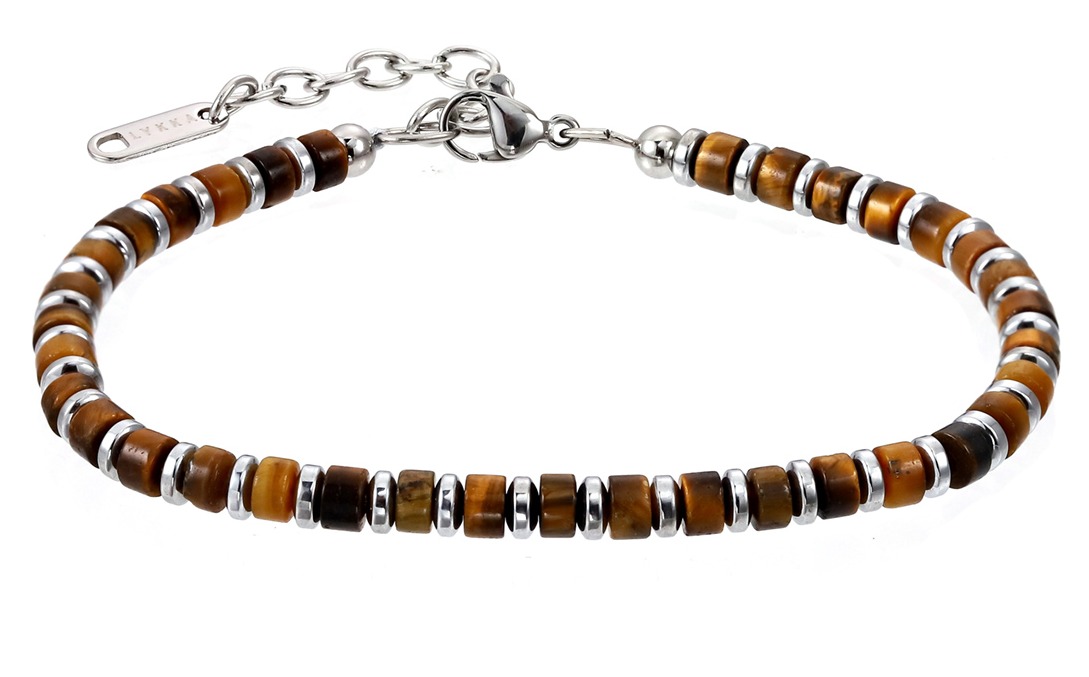 Lykka Strong lapisrannekoru ruskea 19+4cm 