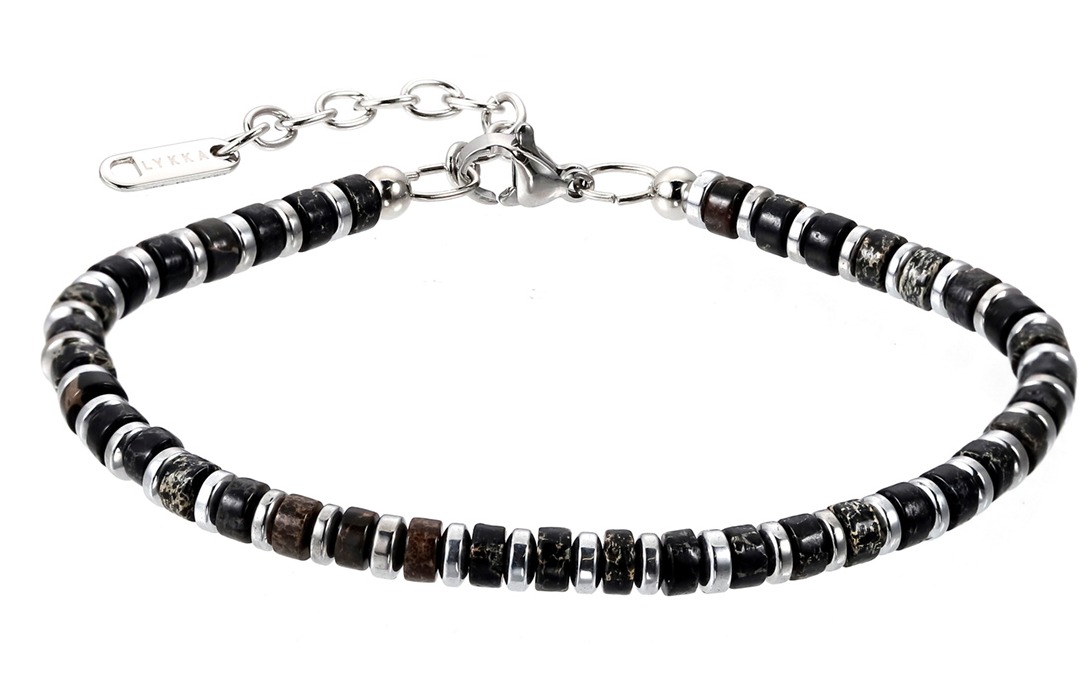 Lykka Strong lapisrannekoru  musta 19+4cm 