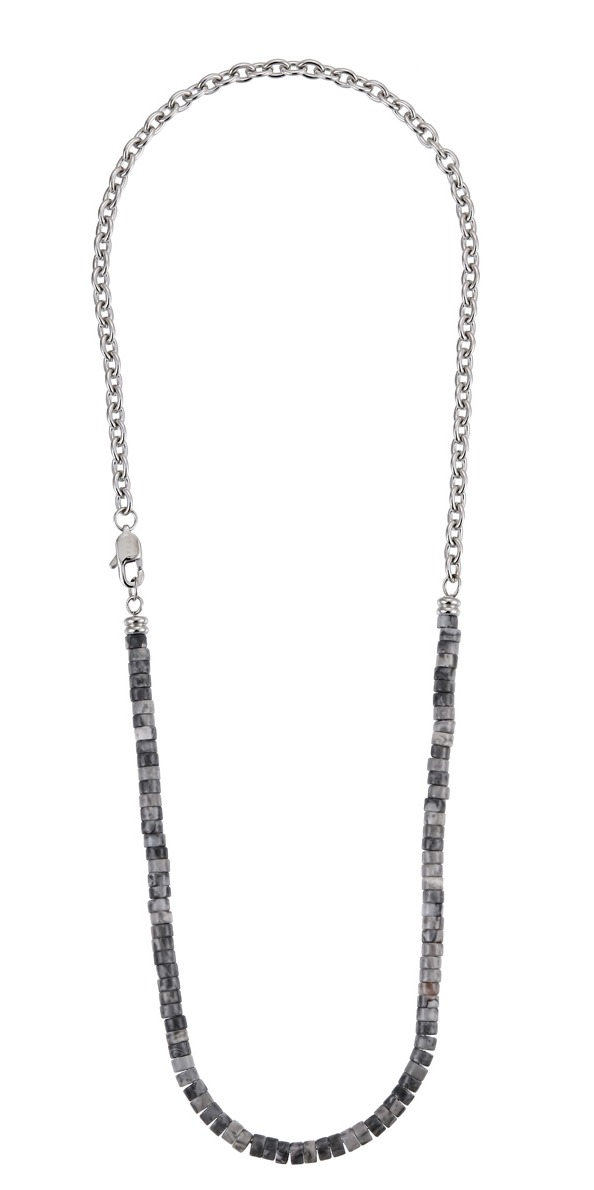 Lykka Strong jasperkaulakoru harmaa 50 cm 