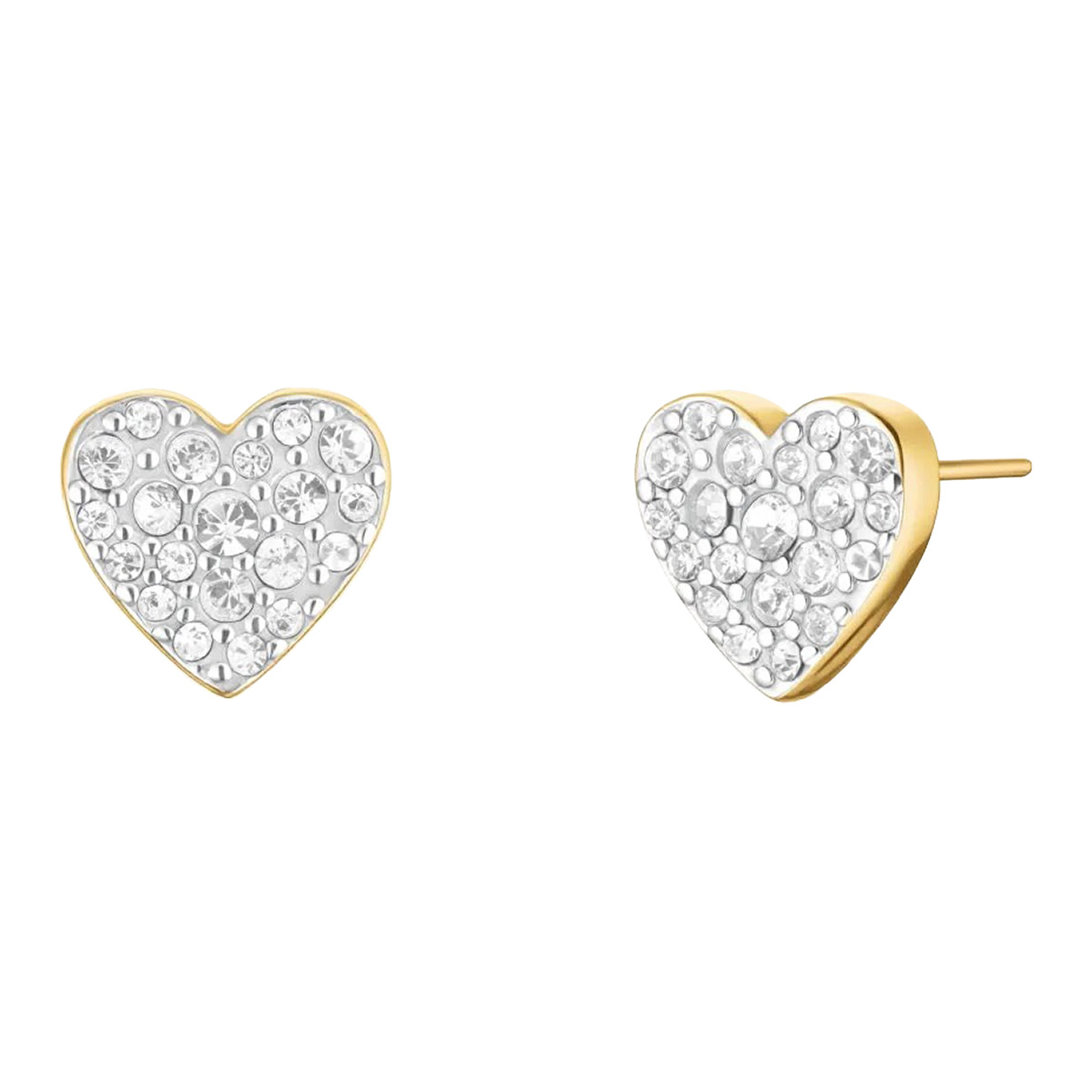 Rosefield Pave Heart kullattut nappikorvakorut JEPHG-J1275