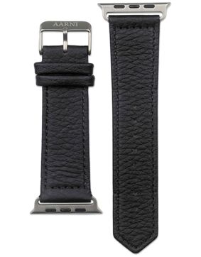 Aarni Apple Watch hirvennahkainen musta ranneke 42/44/45/46 mm