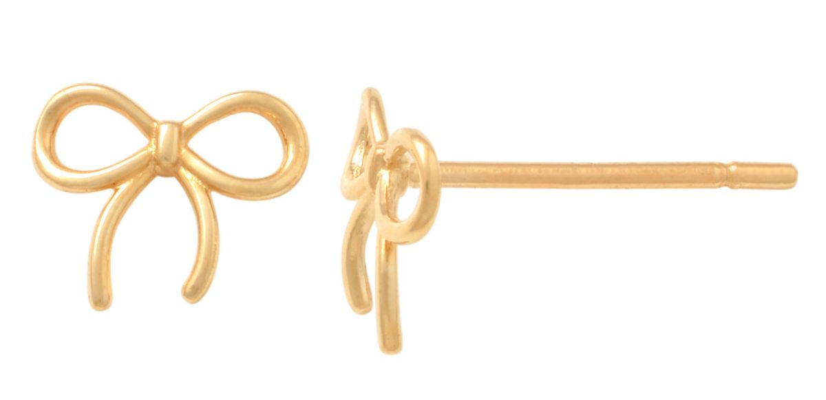 Lykka Symbols ohut rusetti kultakorvakorut