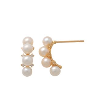 Lykken Pearls helmikorvakorut zirkonoilla 13 mm