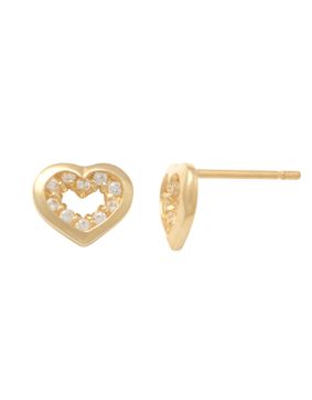 Lykken Hearts kultaiset sydän nappikorvakorut 6 mm