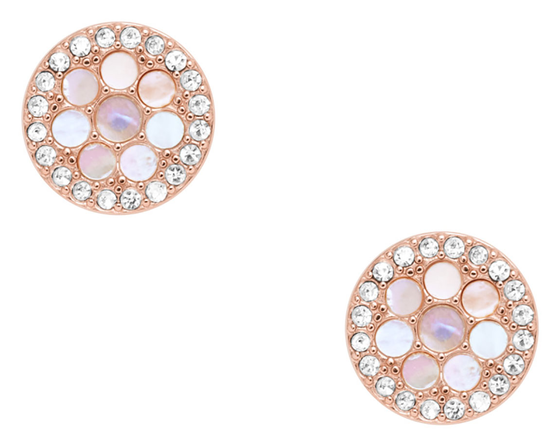 Fossil tappikorvakorut Disc Mother-of-Pearl Studs JF02906791