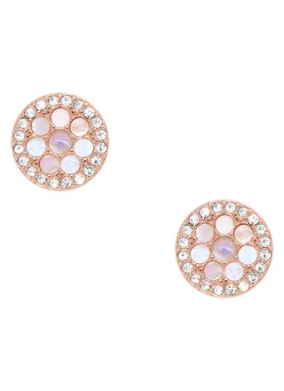 Fossil tappikorvakorut Disc Mother-of-Pearl Studs JF02906791