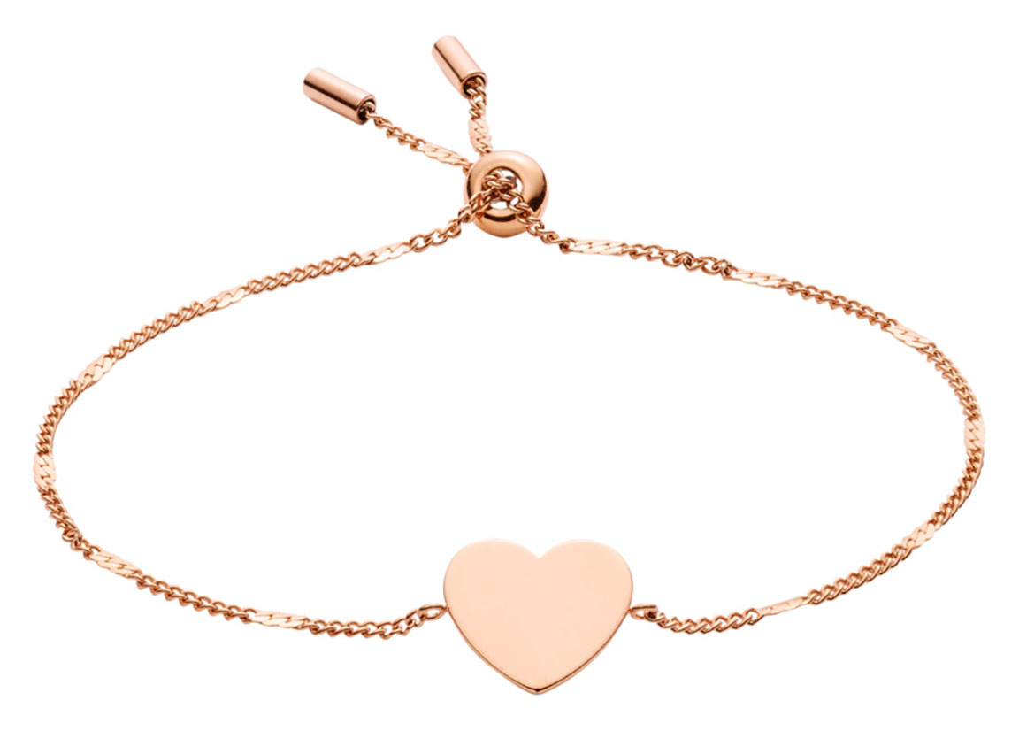 Fossil rannekoru Heart Rose Gold-Tone Steel Bracelet JF02965791