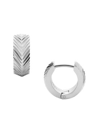 Fossil Harlow hopeanväriset korvarenkaat JF04666040