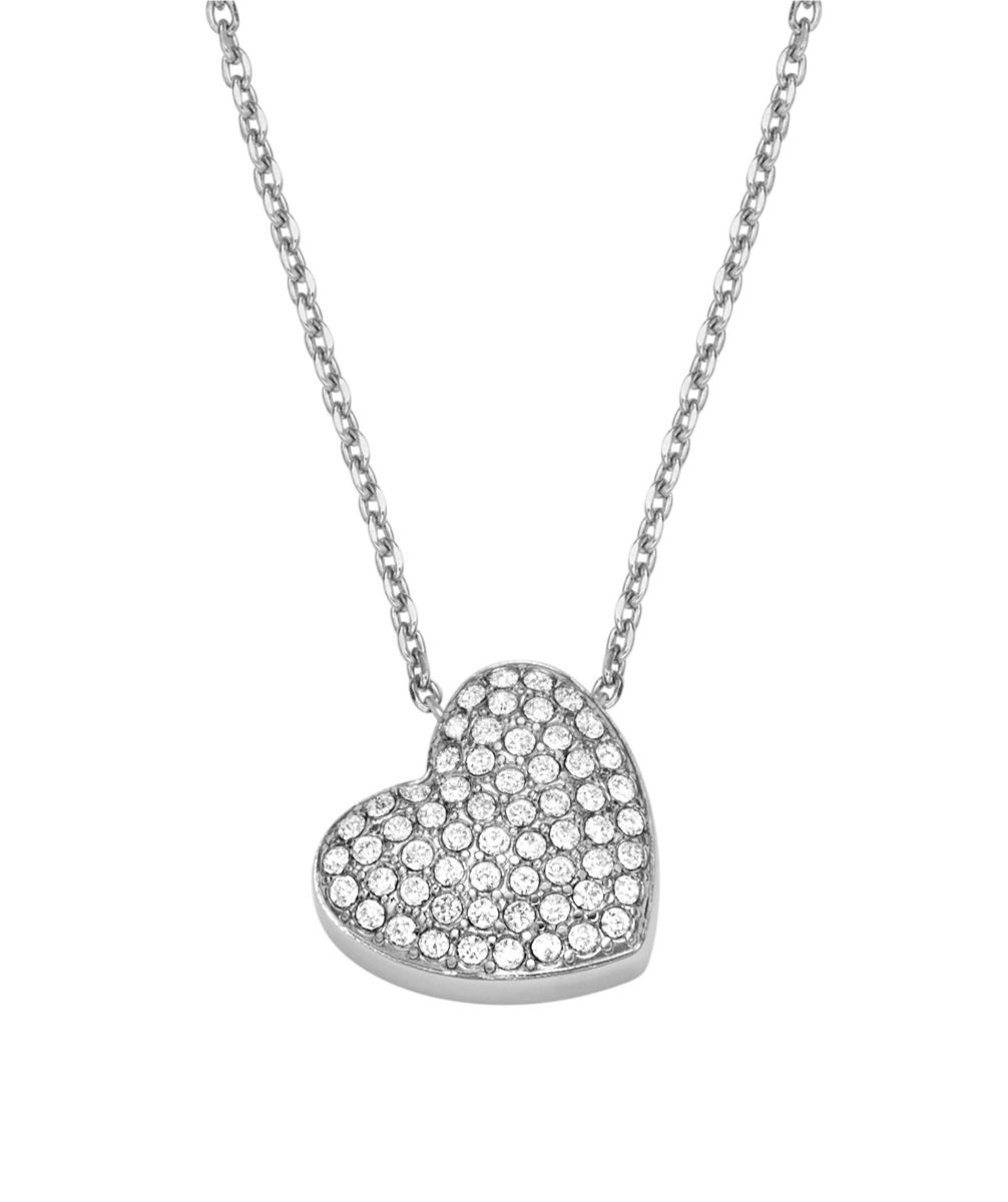 Fossil Sadie hopeanvärinen pave sydänkaulakoru JF04674040