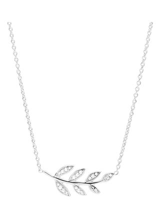 Fossil kaulakoru Olive Branch Sterling Silver Pendant Necklace JFS00485040