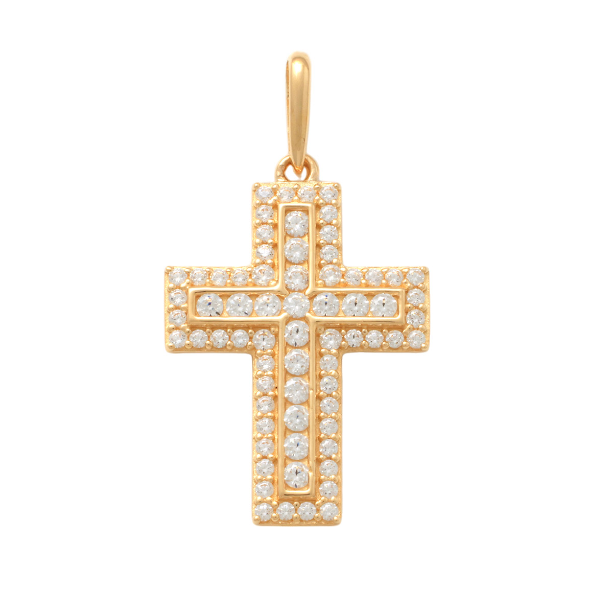 Lykka Crosses kultainen ristiriipus zirkonioilla 17.2 mm