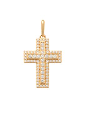 Lykken Crosses kultainen ristiriipus zirkonioilla 17.2 mm