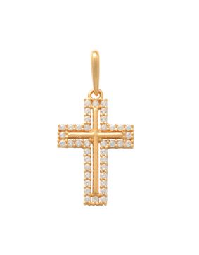 Lykken Crosses kultainen ristiriipus zirkonioilla 14.3 mm