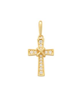Lykken Crosses kultainen ristiriipus zirkonioilla 13.5 mm