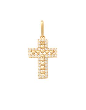 Lykken Crosses kultainen ristiriipus zirkonioilla 14 mm