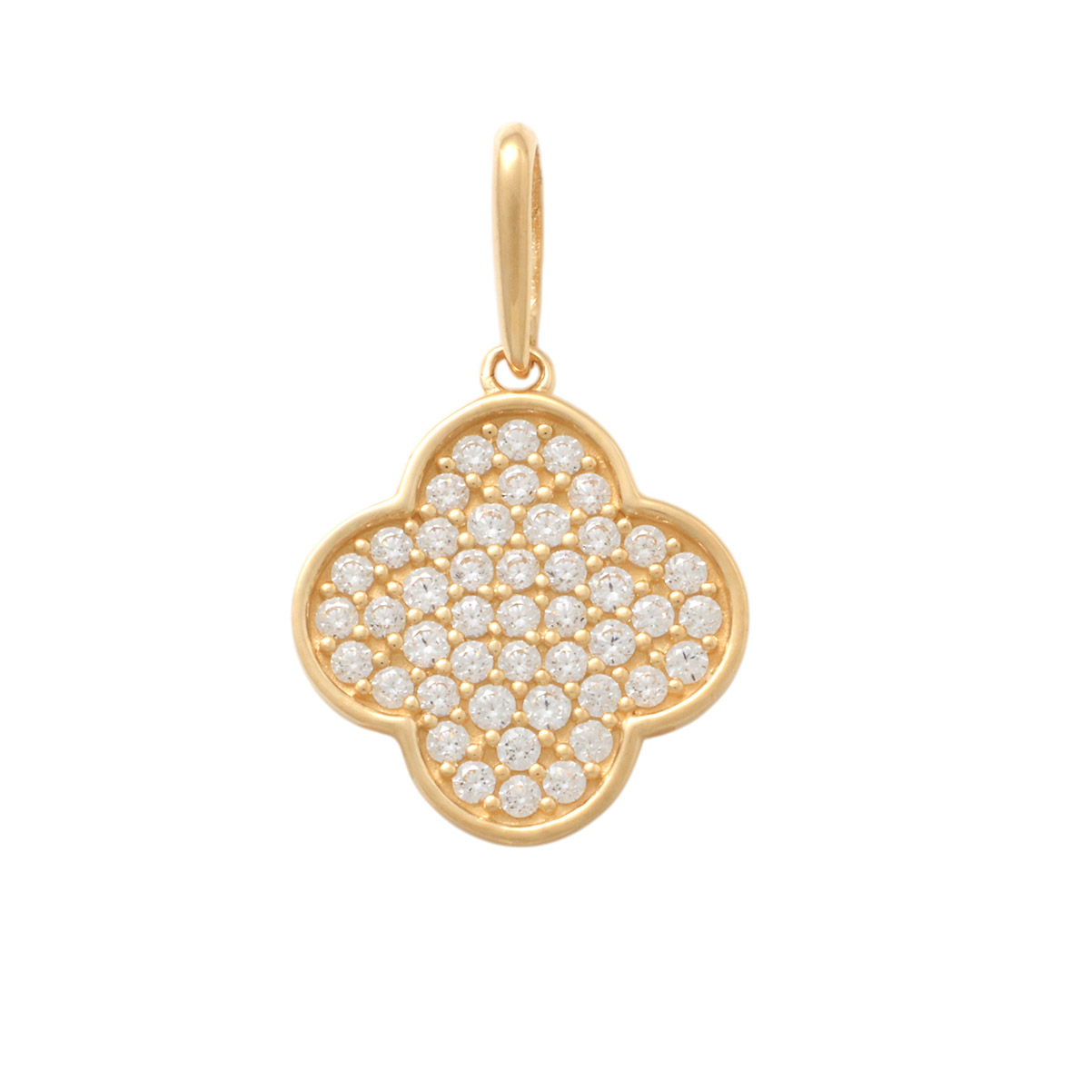 Lykka Symbols kultainen apilariipus zirkonoilla 8.5 mm