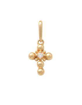Lykken Crosses kultainen mini ristiriipus zirkonioilla 8.6 mm