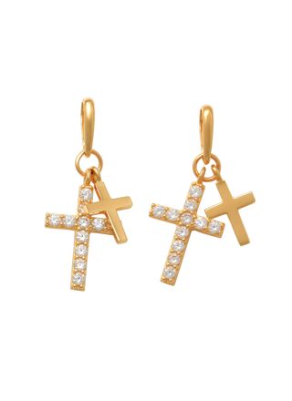 Lykka Crosses kultainen kaksoisristiriipus zirkonioilla 7.6 mm