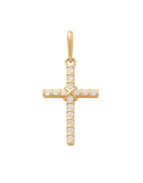 Lykken Crosses kultainen ristiriipus zirkonioilla 15.3 mm