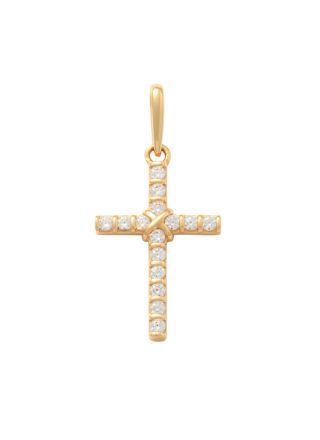 Lykka Crosses kultainen ristiriipus zirkonioilla 15.3 mm