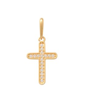 Lykken Crosses kultainen ristiriipus zirkonoilla 12.4 mm