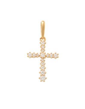 Lykken Crosses kultainen ristiriipus zirkonoilla 13.2 mm
