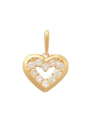 Lykka Hearts kultainen mini sydänriipus zirkonoilla 9.3 mm