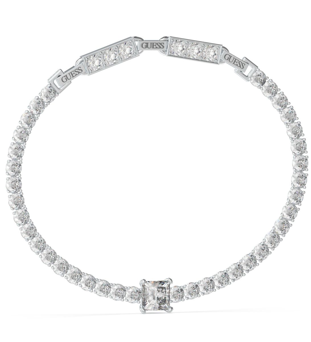 GUESS Love hopeanvärinen tennisrannekoru JUBB04219JWRHT/U