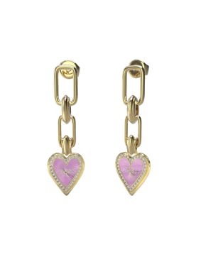 GUESS Love me tender kullanväriset sydänkorvakorut JUBE03236JWYGPPT/U