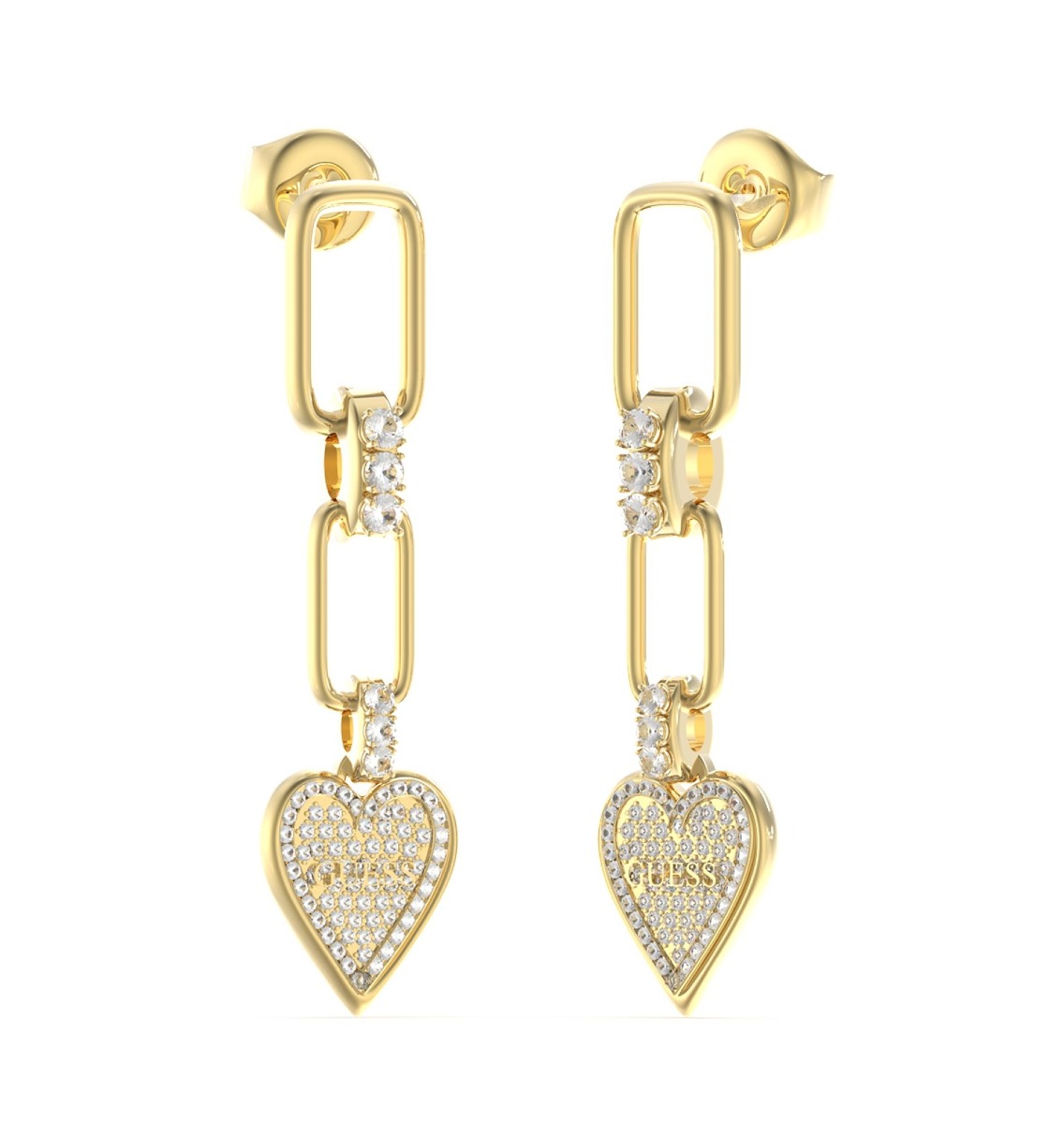 GUESS Love me tender kullanväriset pave sydänkorvakorut JUBE03247JWYGT/U