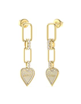 GUESS Love me tender kullanväriset pave sydänkorvakorut JUBE03247JWYGT/U