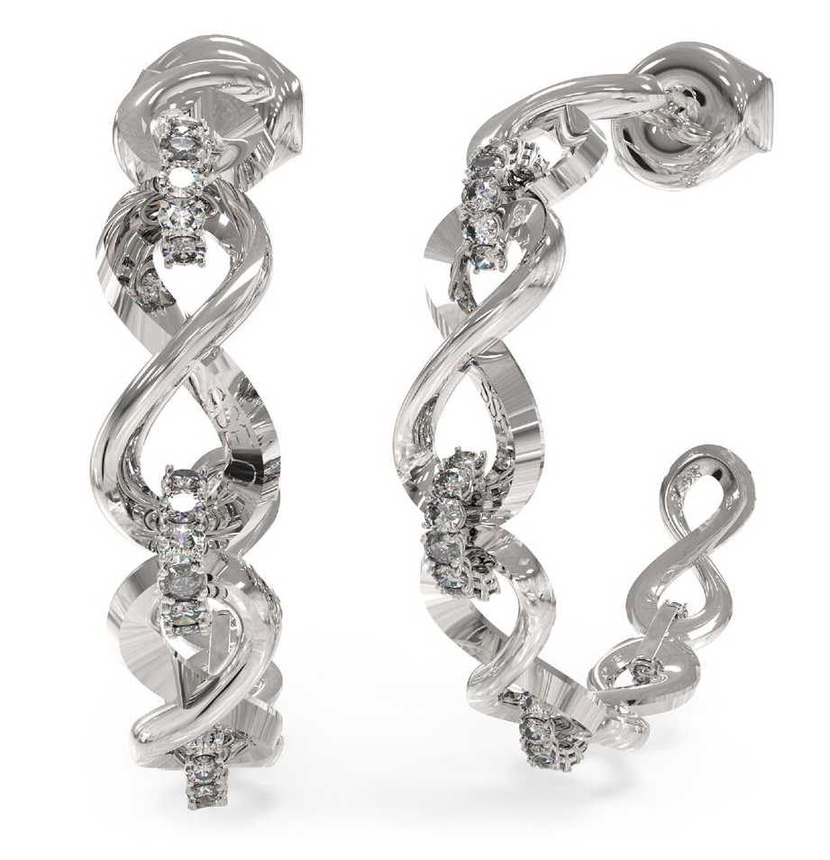 GUESS Endless dream hopeanväriset infinity korvarenkaat JUBE03267JWRHT/U