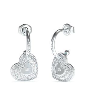 GUESS Love hopeanväriset suuret sydänkorvakorut JUBE04032JWRHT/U