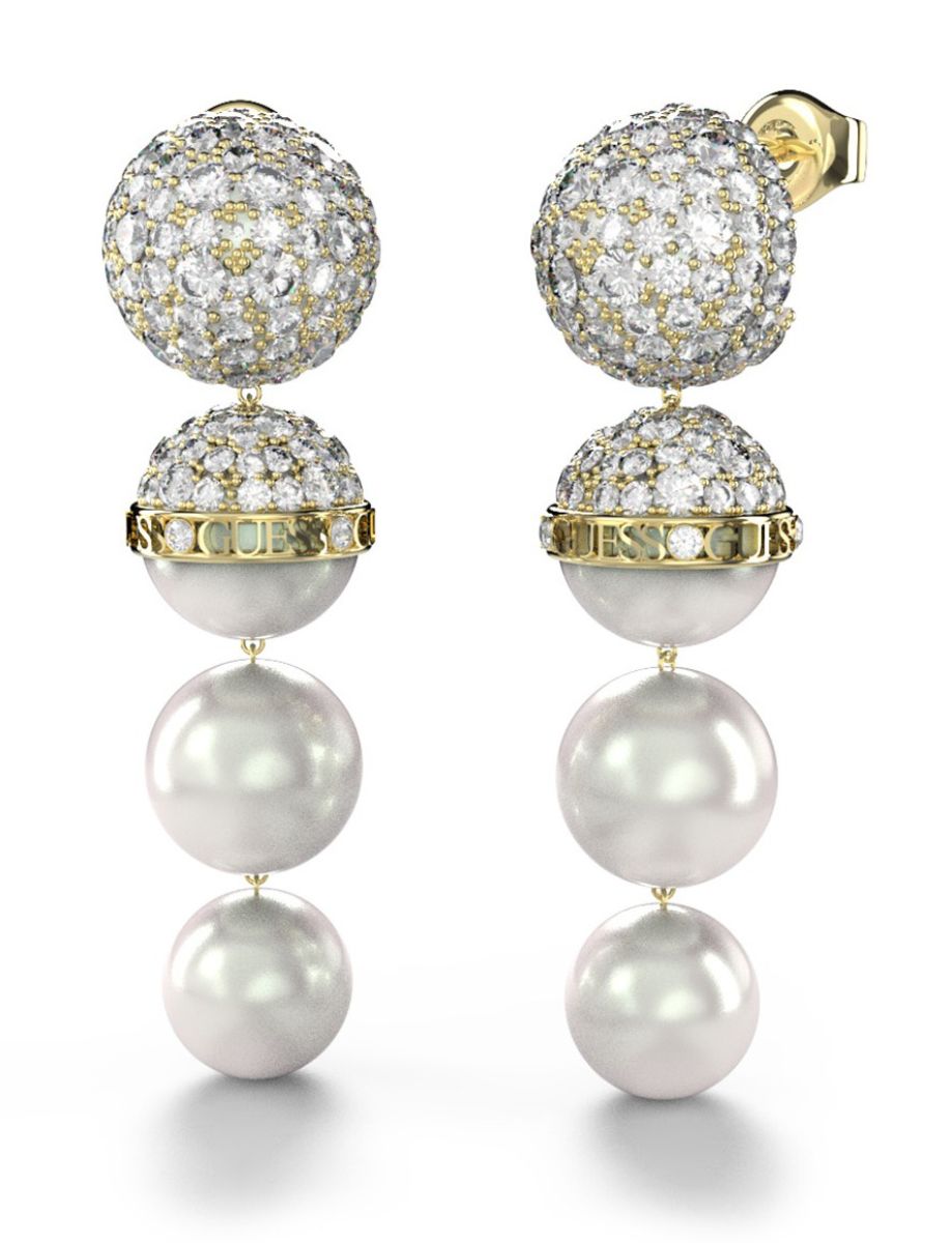 GUESS Calypso kullanväriset helmi-kristallikorvakorut JUBE04450JWYGT/U