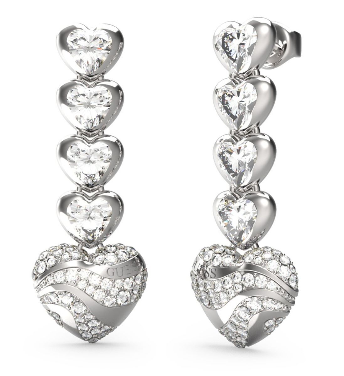 GUESS In my heart hopeanväriset korvakorut JUBE04493JWRHT/U