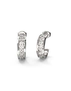 GUESS Mon amour hopeanväriset sydänkorvakorut JUBE04603JWRHT/U