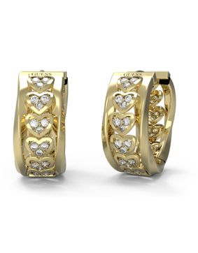 GUESS Mon amour kullanväriset sydänkorvakorut JUBE04604JWYGT/U