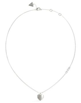GUESS Lovely hopeanvärinen pave sydänkaulakoru JUBN03035JWRHT/U