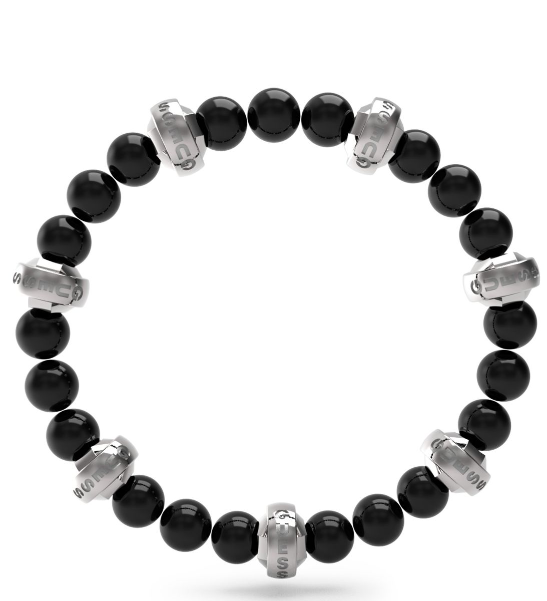 GUESS Edgy onyksi-teräsrannekoru JUMB04057JWSTBKT/U