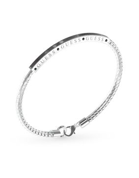 GUESS Legacy teräksenvärinen laattarannekoru JUXB03213JWSTBKL