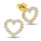 Kultakorvakorut avosydän kirkas zirkonia K-E34586Z