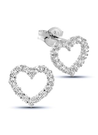 Kultakorvakorut avosydän kirkas zirkonia K-E34586ZW