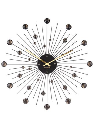 Karlsson Sunburst Black KA4859BK seinäkello 50cm