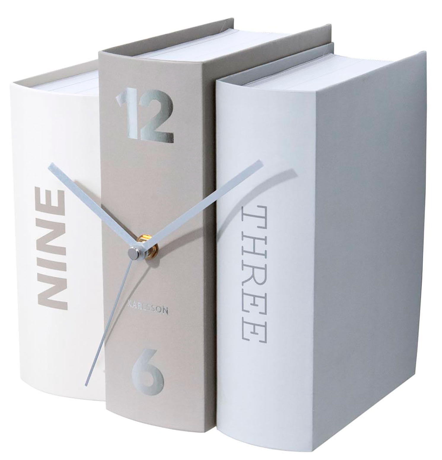 Karlsson KA5628 Table Clock Book Grey pöytäkello