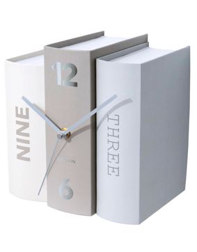 Karlsson KA5628 Table Clock Book Grey pöytäkello